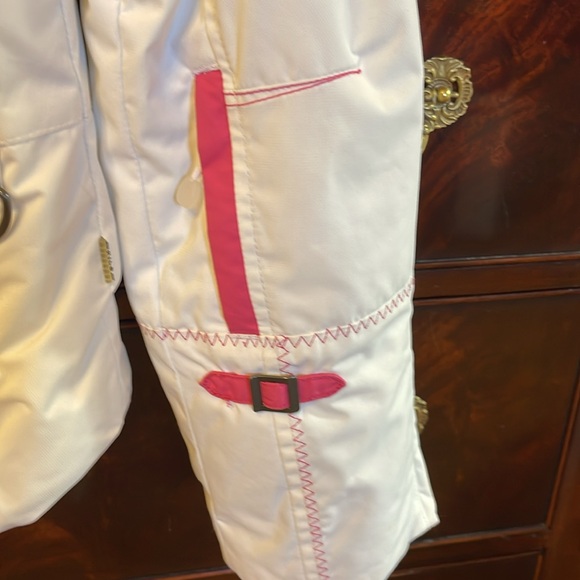 NILS, off-white with pink stitching, Ski jacket with removable hood - Picture 4 of 10
